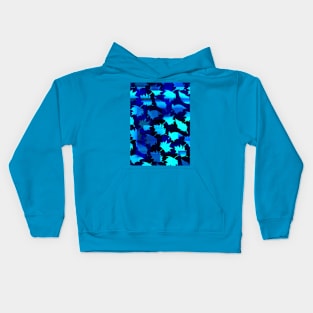 Blue Leaf Pattern Kids Hoodie